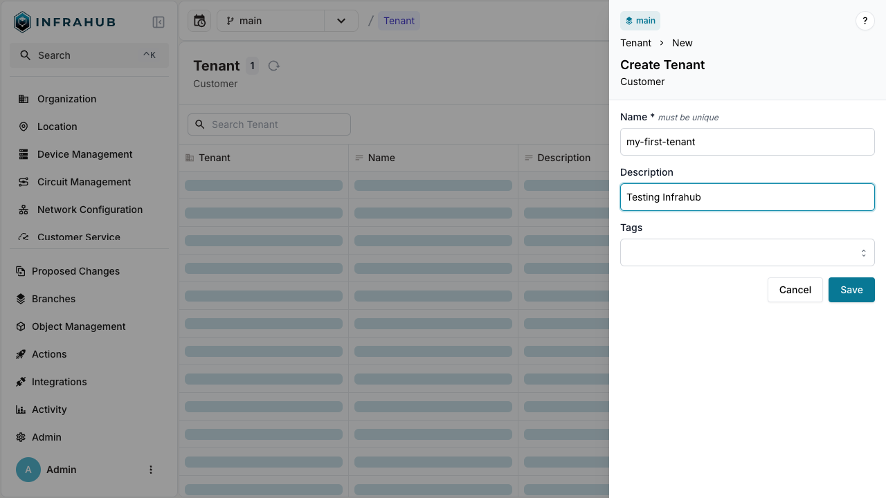 Fill the name and the description